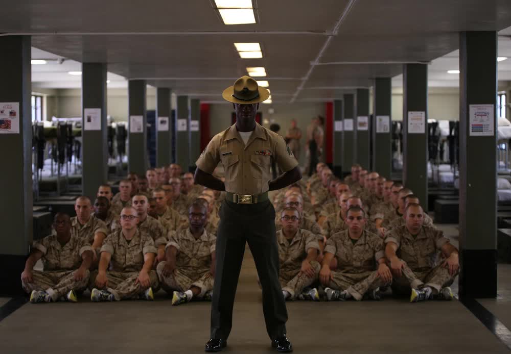 Marine boot camp platoon Parris Island