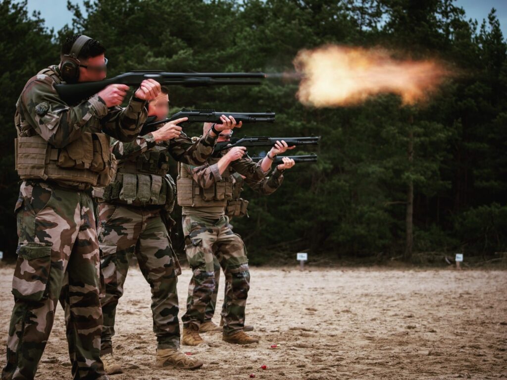 French troops try out the Benelli Supernova shotgun