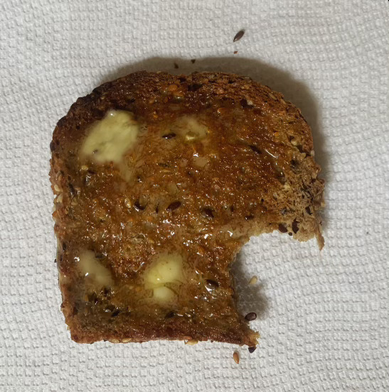 bitten toast slice