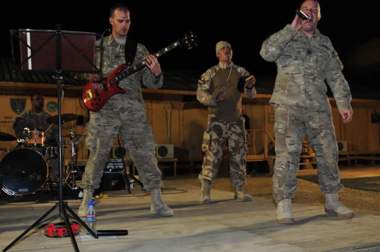 soldiers play music live