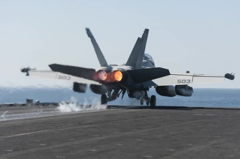 EG-18 Growler takes off