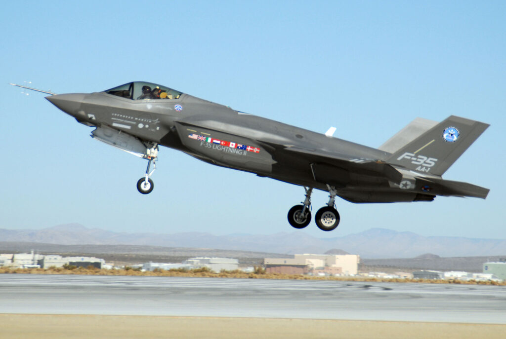 F-35 taking off