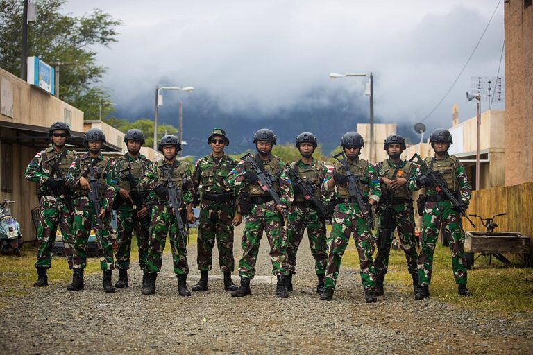 Indonesian troops with the Pindad SS2