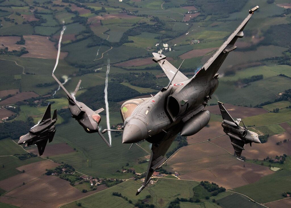 Rafale and F-35 jets Atlantic Trident