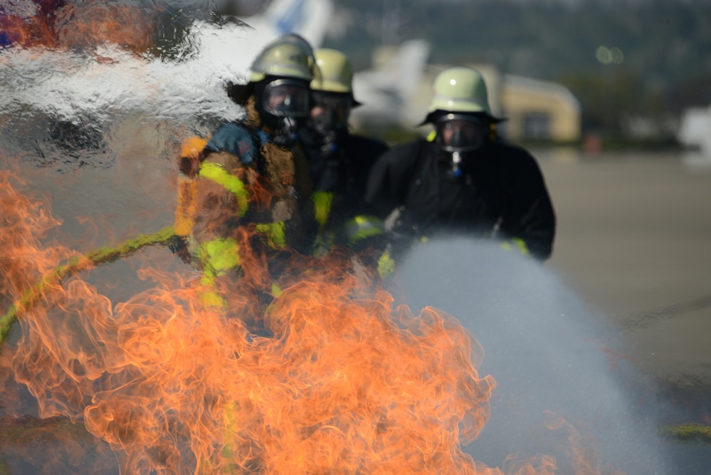 Stuttgart Army Airfield fire department training