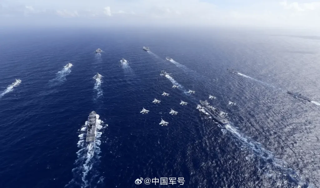 Chinese warships and aircraft